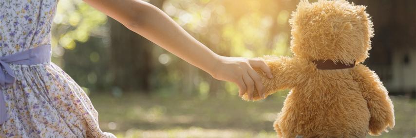 A teddy bear is a best friend for any little girl.